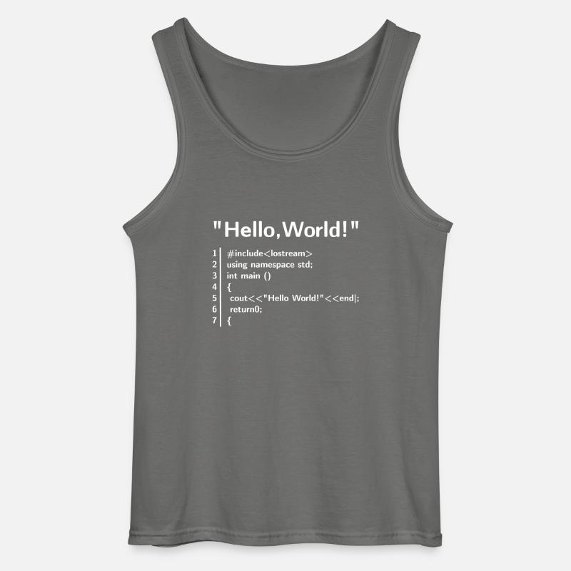 Hello Welt Programm - Programmierer T-Shirt - Gildan Männer Tank Top - Anthrazit