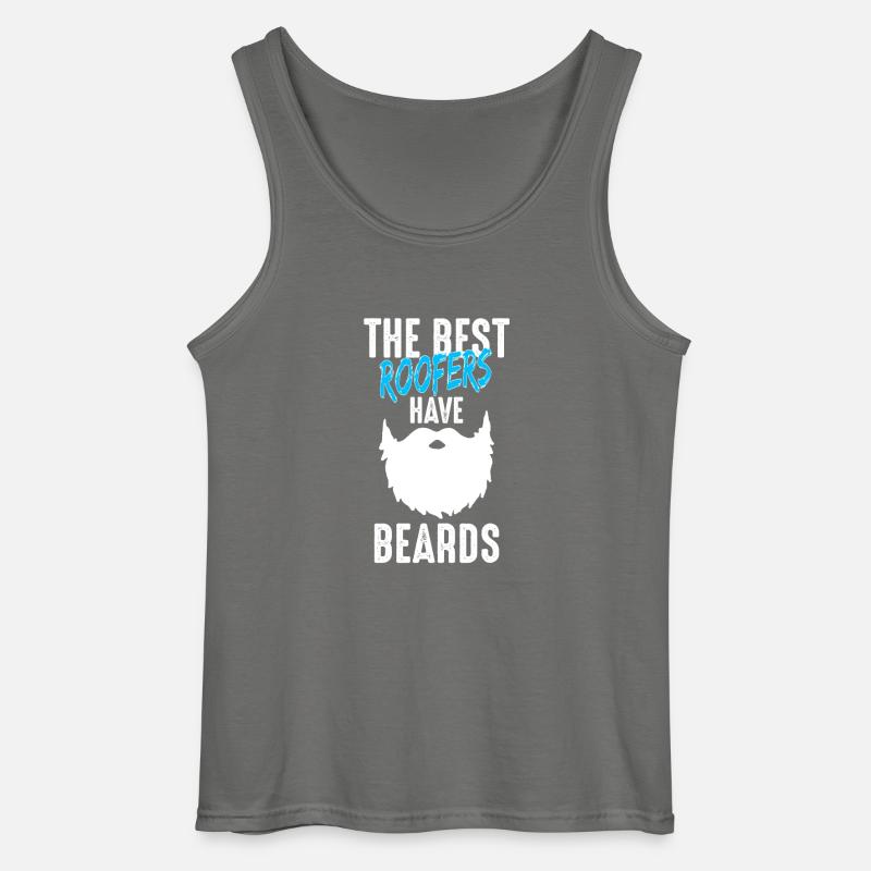 Master roofer roofer beard gift - Gildan Men’s Tank Top - charcoal grey