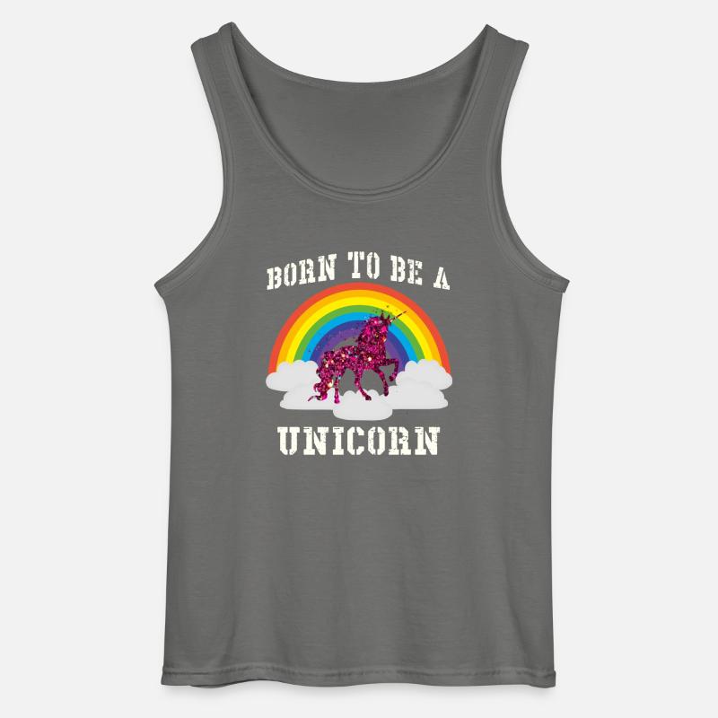Rainbow Unicorn - Gildan tanktop til mænd - charcoal