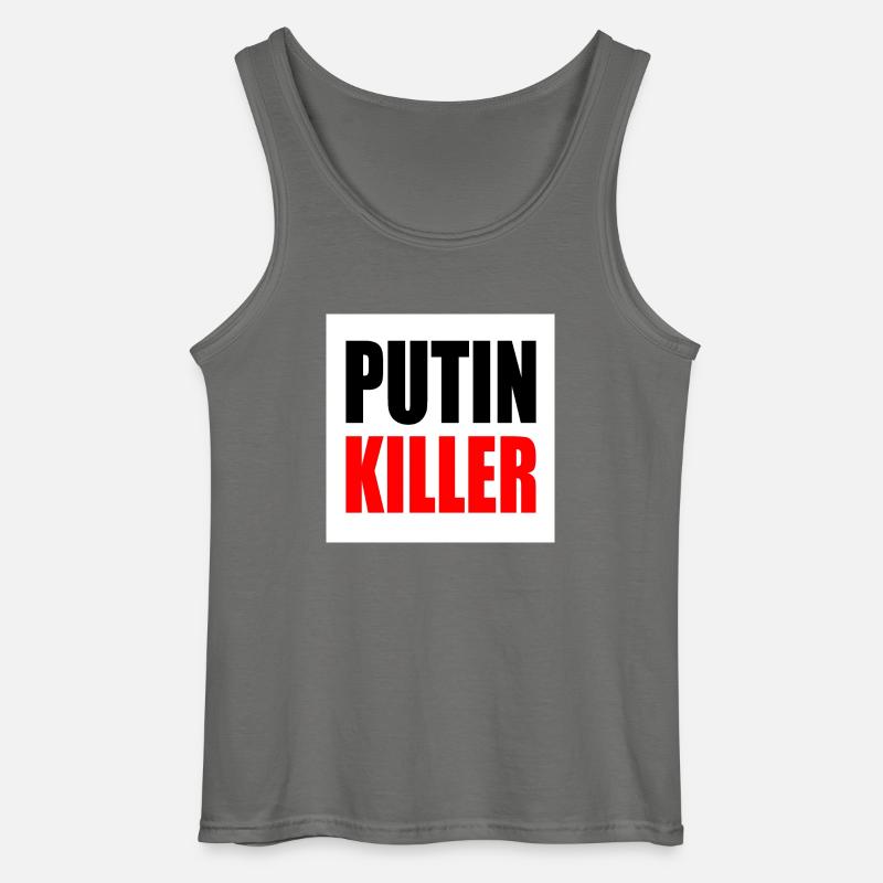 Putin killer - Gildan Männer Tank Top - Anthrazit