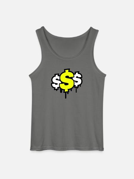 Dollar Symbol - Gildan Men’s Tank Top - charcoal grey