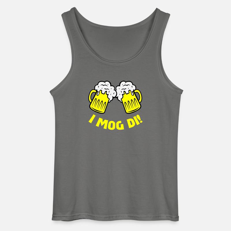 bier i mog di - Gildan Männer Tank Top - Anthrazit