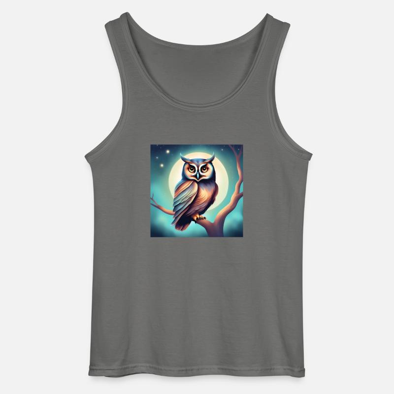 Eule träumerisch Gothic Geschenkidee Nacht - Gildan Männer Tank Top - Anthrazit