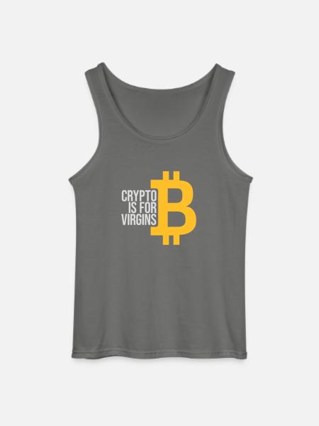 crypto is for virgins - Gildan Men’s Tank Top - charcoal grey