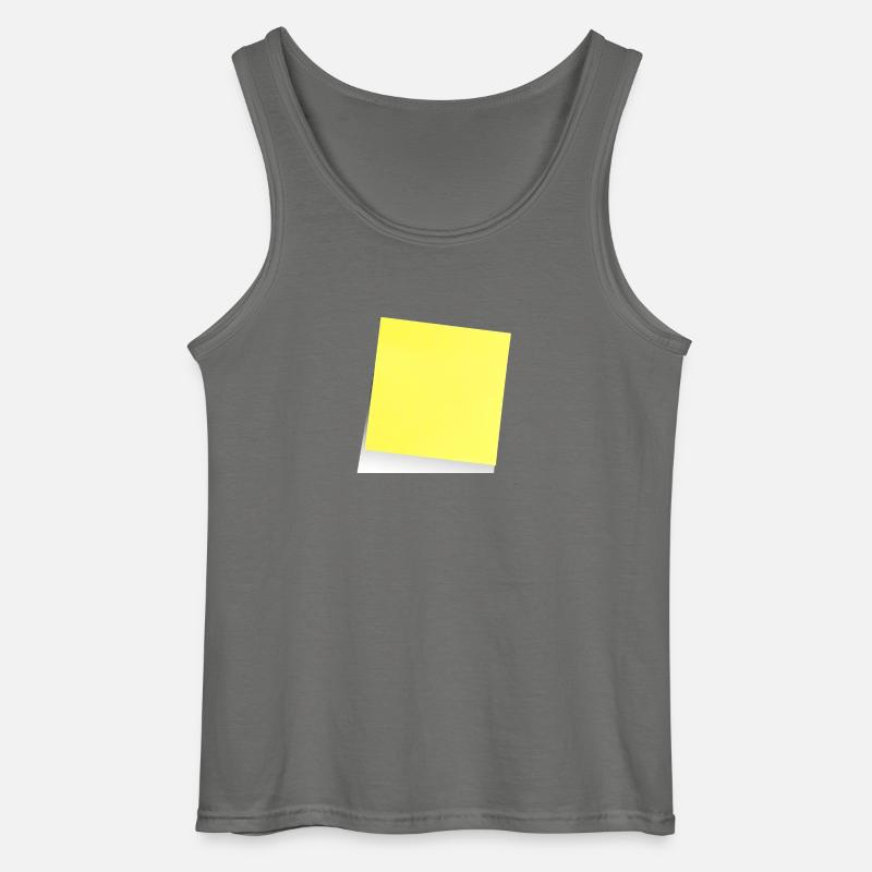 gelber Notizzettel , Klebezettel , sticky note - Gildan Männer Tank Top - Anthrazit