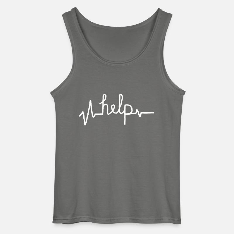 help -hilfe - Gildan Männer Tank Top - Anthrazit