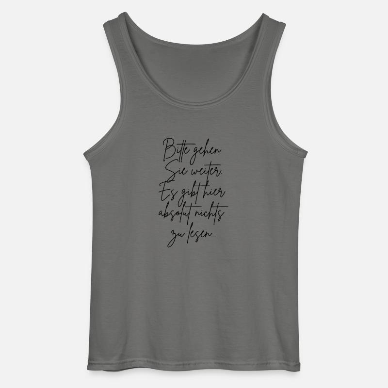 Bitte gehen Sie weiter... - Gildan Männer Tank Top - Anthrazit