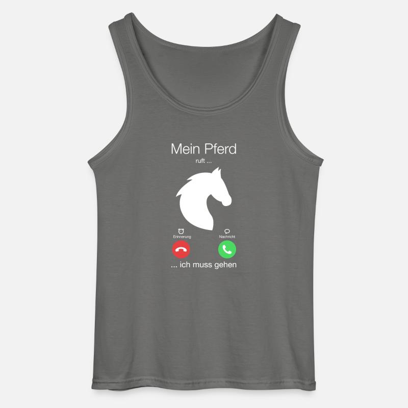 Geschenk Anruf Pferd ruft - Gildan Männer Tank Top - Anthrazit
