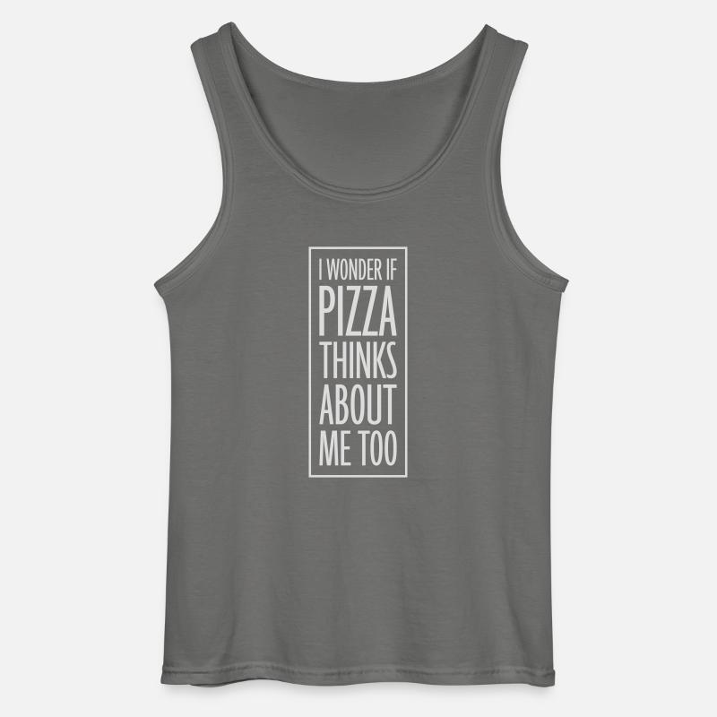 pizza thinks about me - Gildan Männer Tank Top - Anthrazit