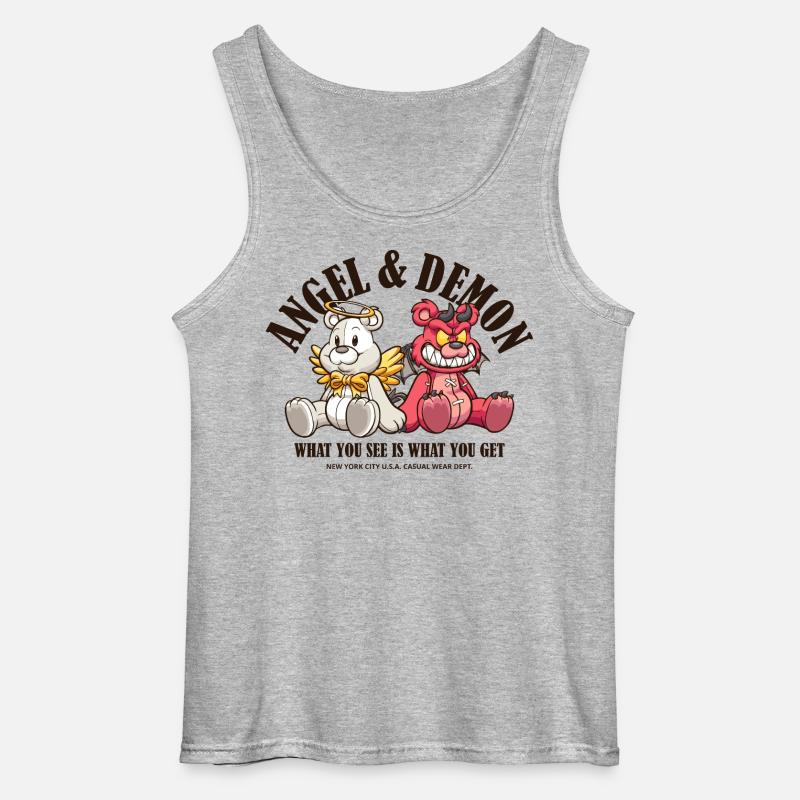 Engel und Dämon - Gildan Männer Tank Top - Grau meliert
