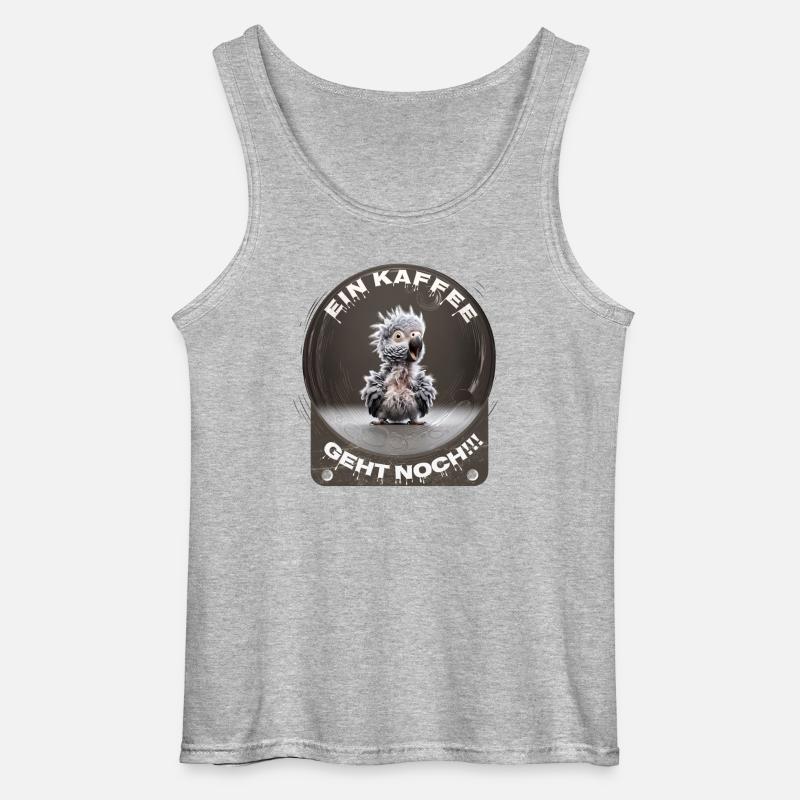 Ein Kaffee Geht Noch Papagei - Gildan Männer Tank Top - Grau meliert