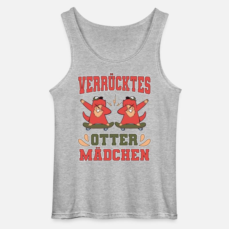 Verrücktes Otter Mädchen - Gildan Männer Tank Top - Grau meliert