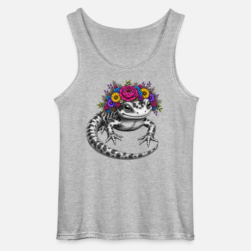 Flora Salamander Kranz - Gildan Männer Tank Top - Grau meliert
