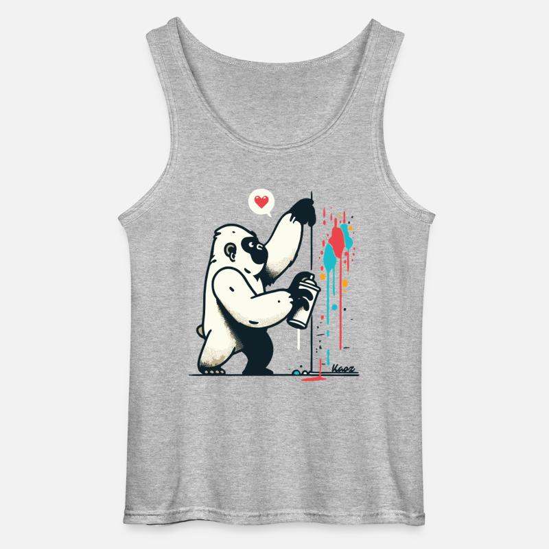 Graffiti-Gorilla mit Spraydose - Gildan Männer Tank Top - Grau meliert