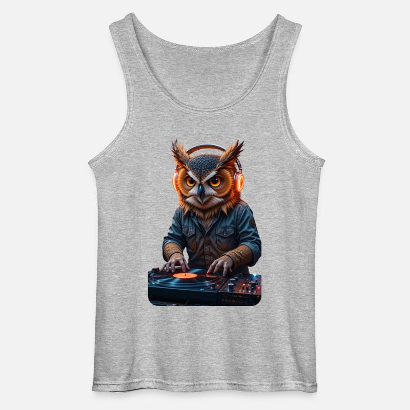 DJ Eule - Gildan Männer Tank Top - Grau meliert