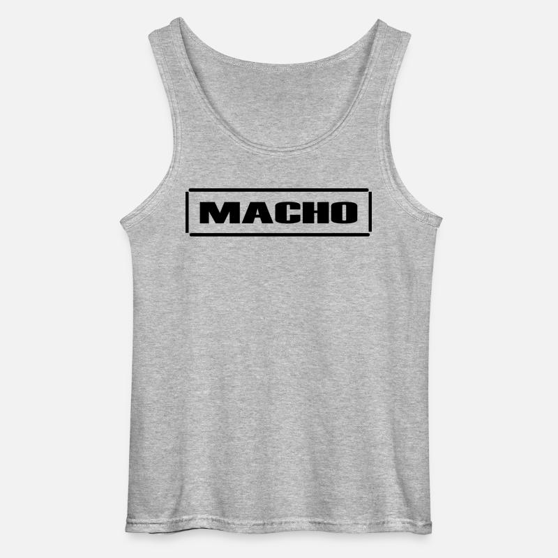 Macho, männlich, frech, Sarkasmus,fun,Geschenkidee - Gildan Männer Tank Top - Grau meliert