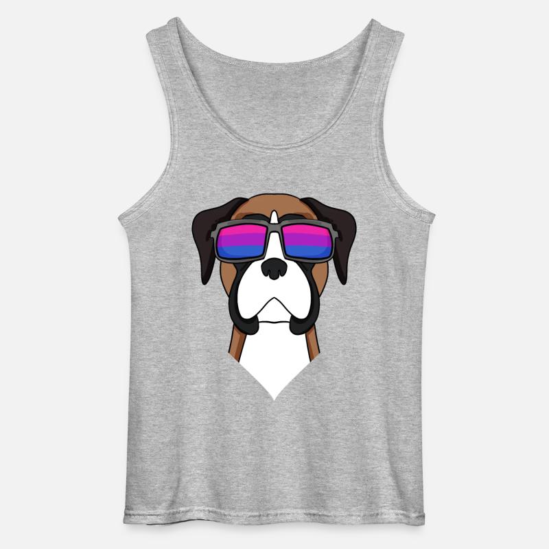 Bisexuell Deutscher Boxer Hund Geschenk - Gildan Männer Tank Top - Grau meliert