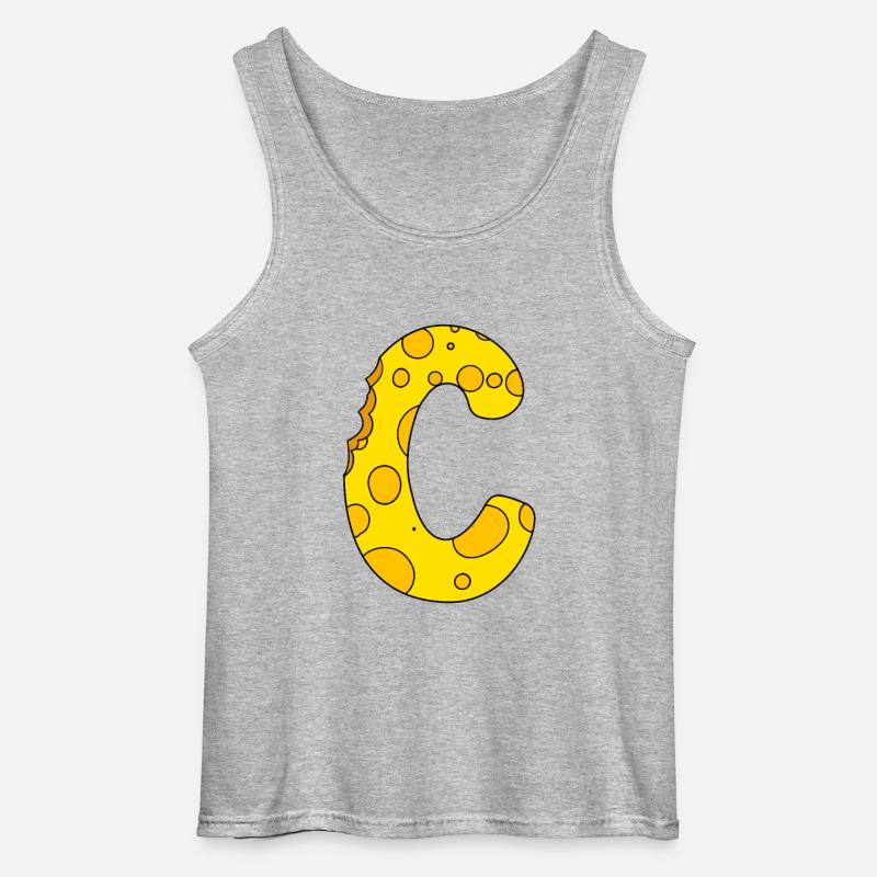 Buchstabe C - Gildan Männer Tank Top - Grau meliert