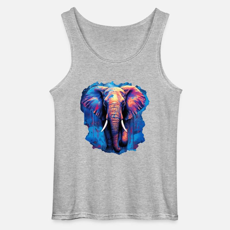 Elefant - Gildan Männer Tank Top - Grau meliert