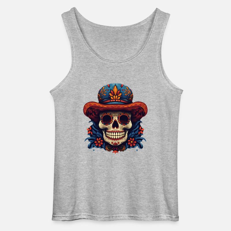 Cinco de Mayo Skull - Gildan Männer Tank Top - Grau meliert