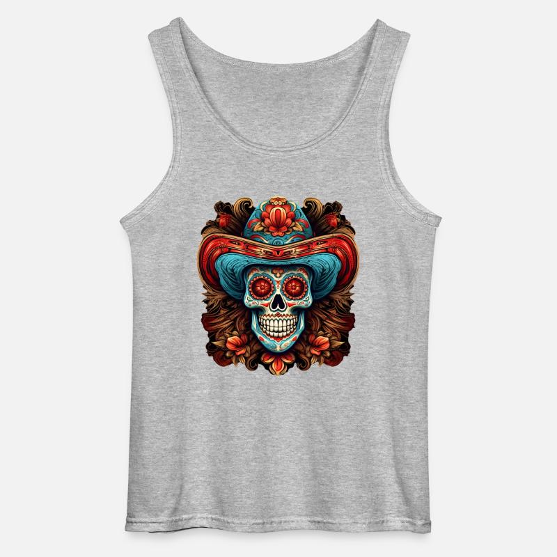 Cinco de Mayo Skull - Gildan Männer Tank Top - Grau meliert