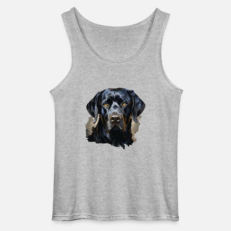 Hund - Gildan Männer Tank Top - Grau meliert