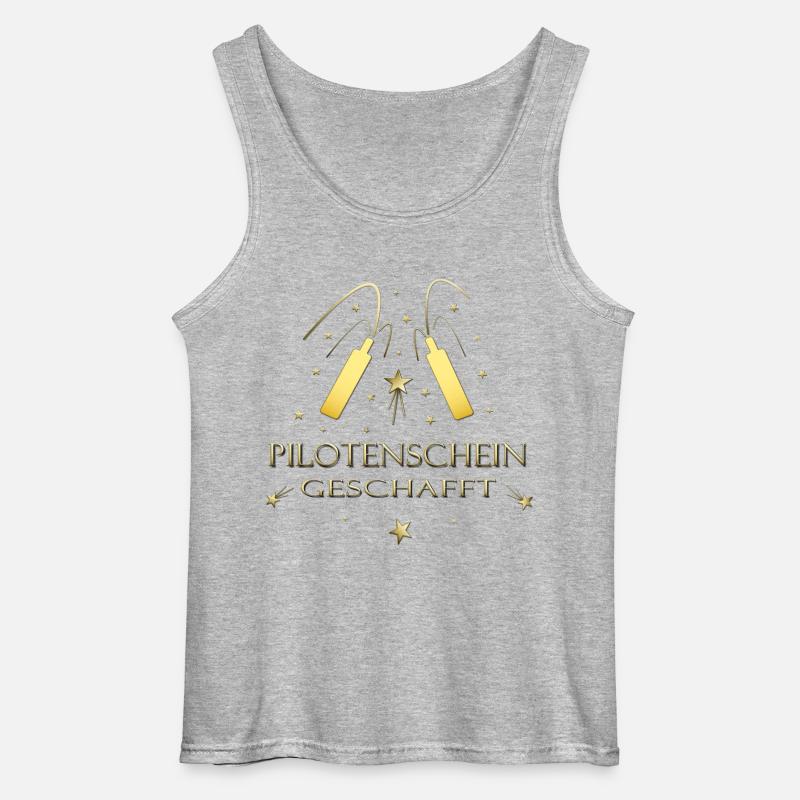 Pilotenschein Pilot Pilotenausbildung PPL - Gildan Männer Tank Top - Grau meliert