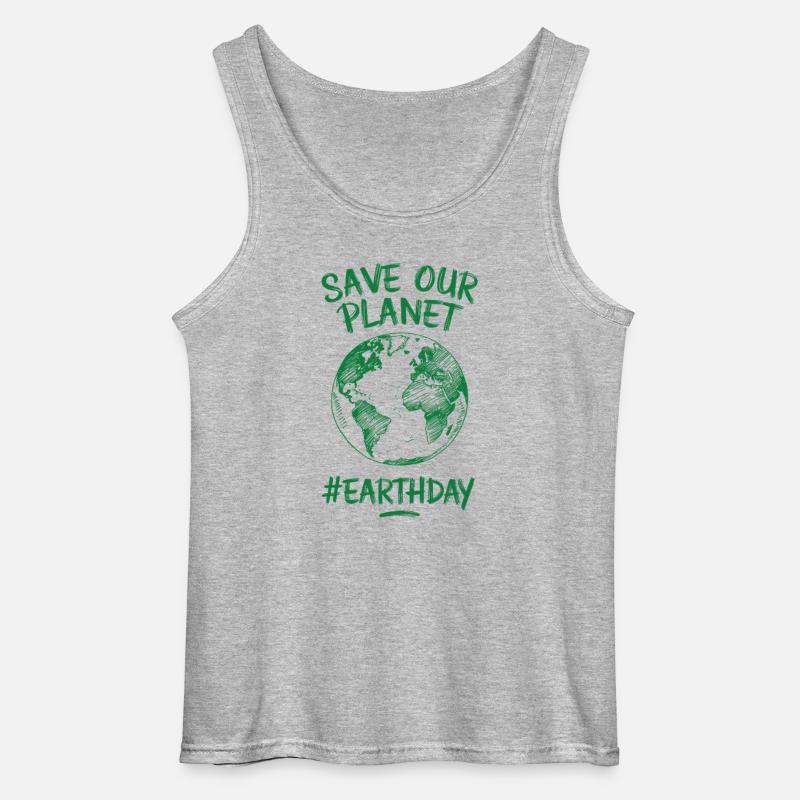 Save Our Planet #EarthDay - Gildan Männer Tank Top - Grau meliert