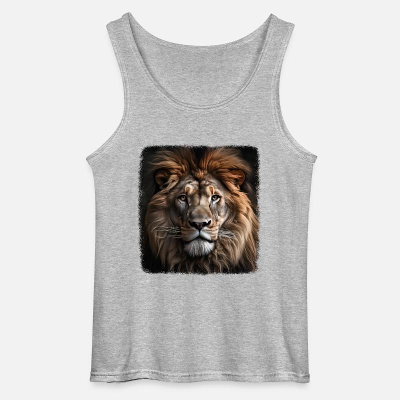 Löwen realistic Löwe - Gildan Männer Tank Top - Grau meliert