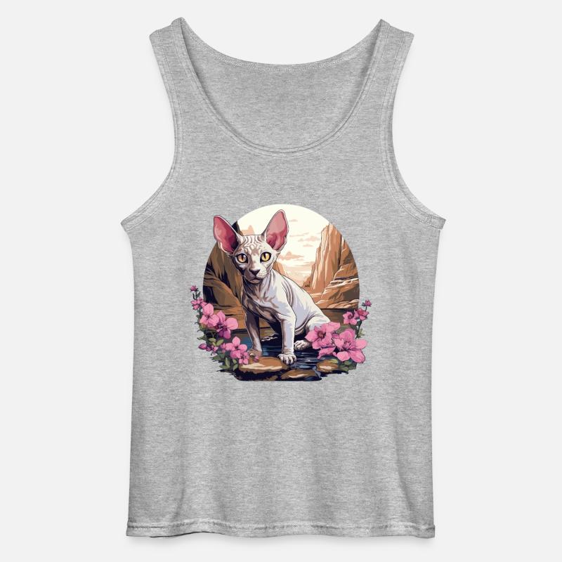 Sphynx Kätzchen Sphynx Katze - Gildan Männer Tank Top - Grau meliert
