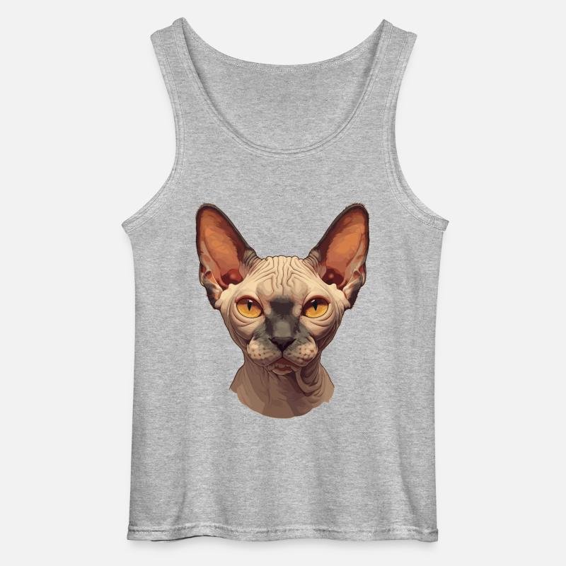 Sphynx Kätzchen Sphynx Katze - Gildan Männer Tank Top - Grau meliert