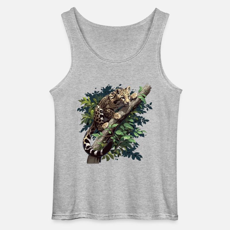 Clouded Leopard Nebelparder - Gildan Männer Tank Top - Grau meliert