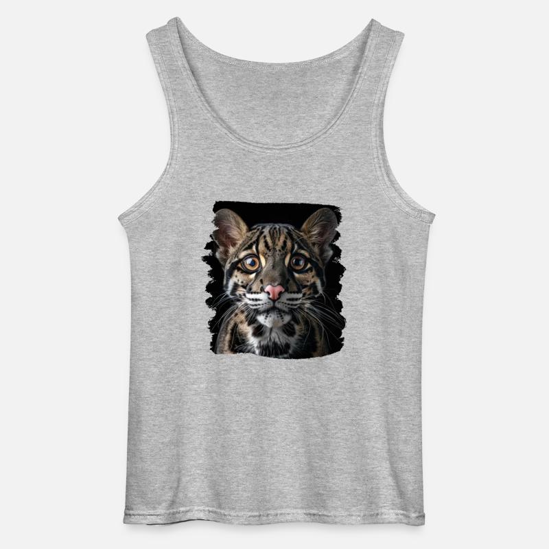 Clouded Leopard Nebelparder - Gildan Männer Tank Top - Grau meliert