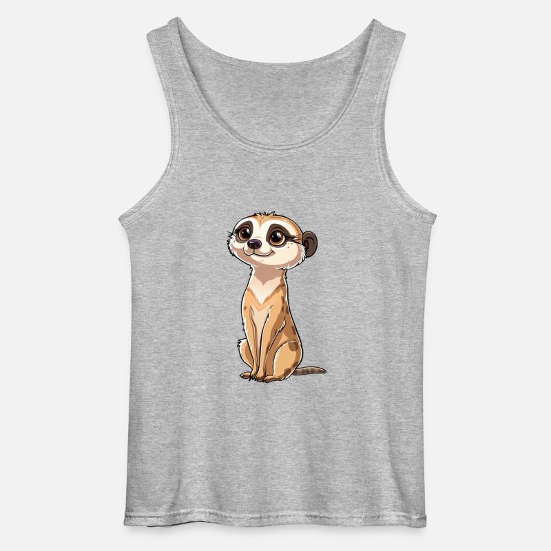 Verspielter Erdmännchen Blick - Gildan Männer Tank Top - Grau meliert