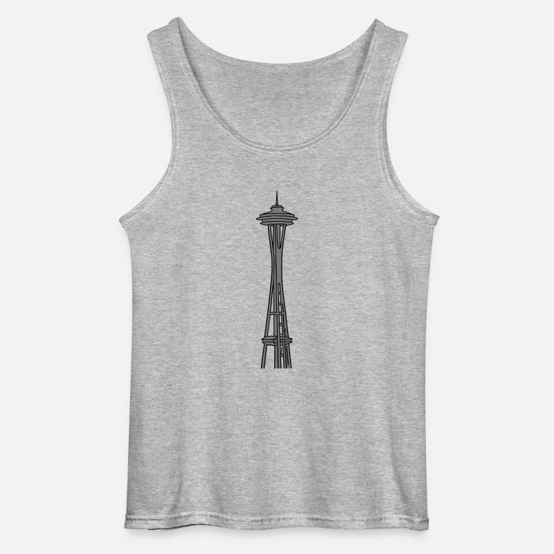 Space Needle in Seattle 2 - Gildan Männer Tank Top - Grau meliert