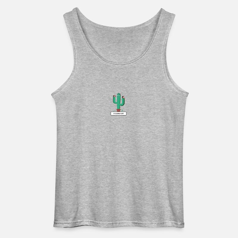 CACTUS - „Es wird weh tun“ - Gildan Männer Tank Top - Grau meliert
