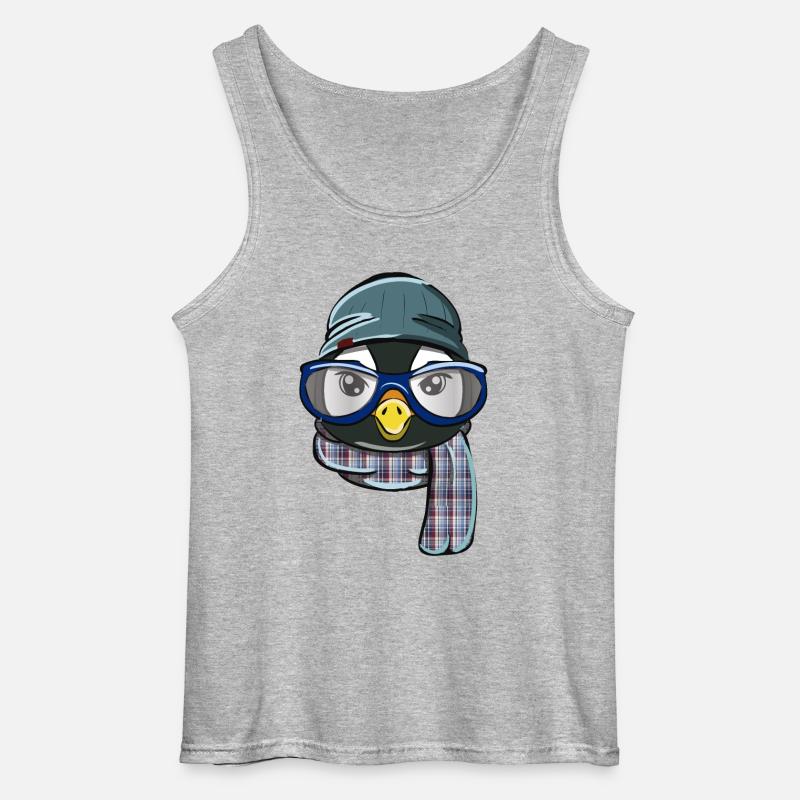 Hipster Pinguin - Gildan Männer Tank Top - Grau meliert