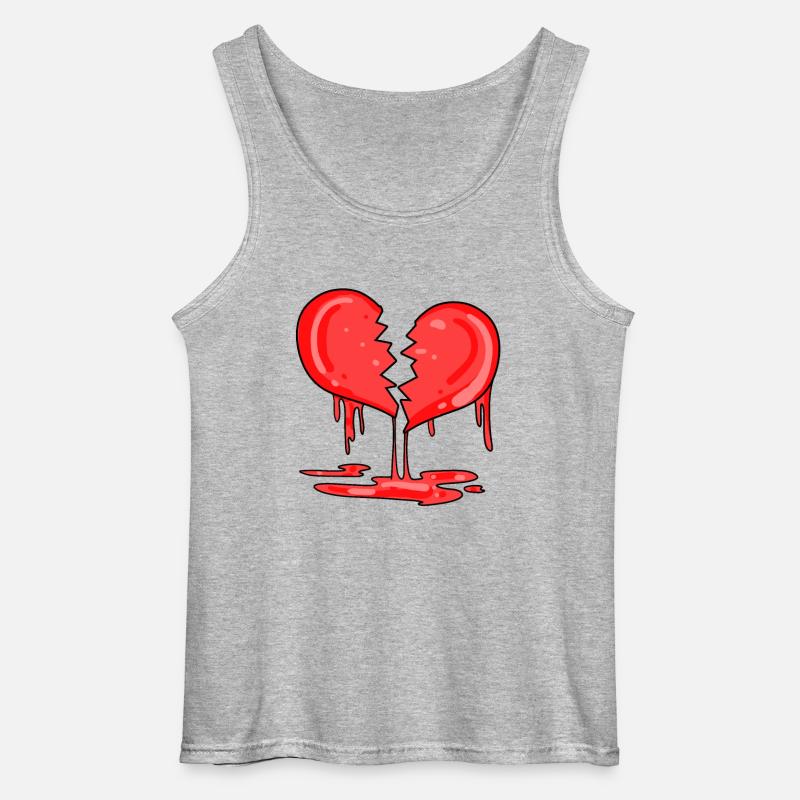 Gebrochenes Herz - Gildan Männer Tank Top - Grau meliert