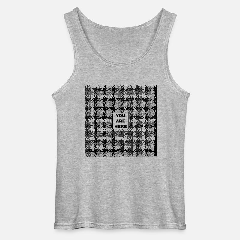 Labyrinth - Gildan Männer Tank Top - Grau meliert