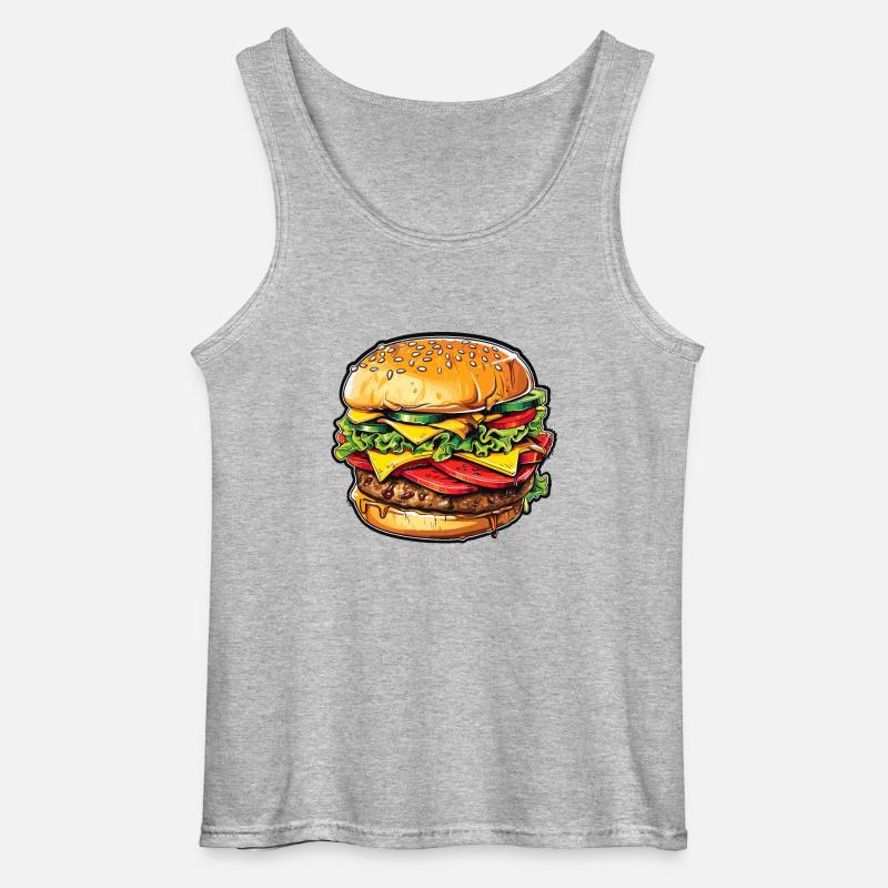 Cheeseburger Euphorie - Gildan Männer Tank Top - Grau meliert