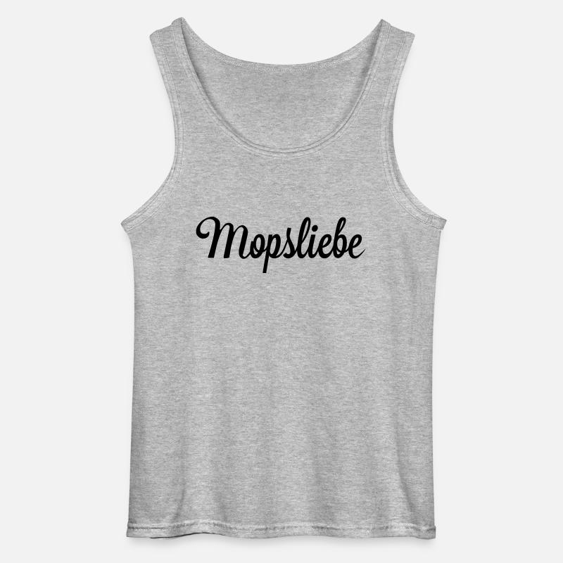 Mopsliebe - Gildan Männer Tank Top - Grau meliert