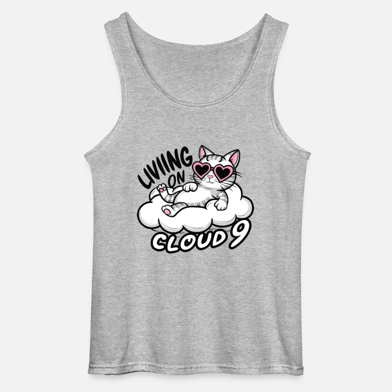Katze Kätzchen auf Wolke 9 - Gildan Männer Tank Top - Grau meliert