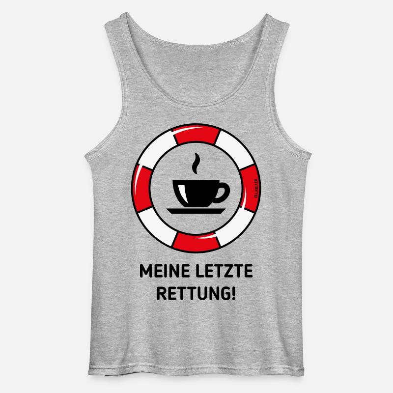 Meine Letzte Rettung! (Kaffee Kaffeetrinker POS3C) - Gildan Männer Tank Top - Grau meliert