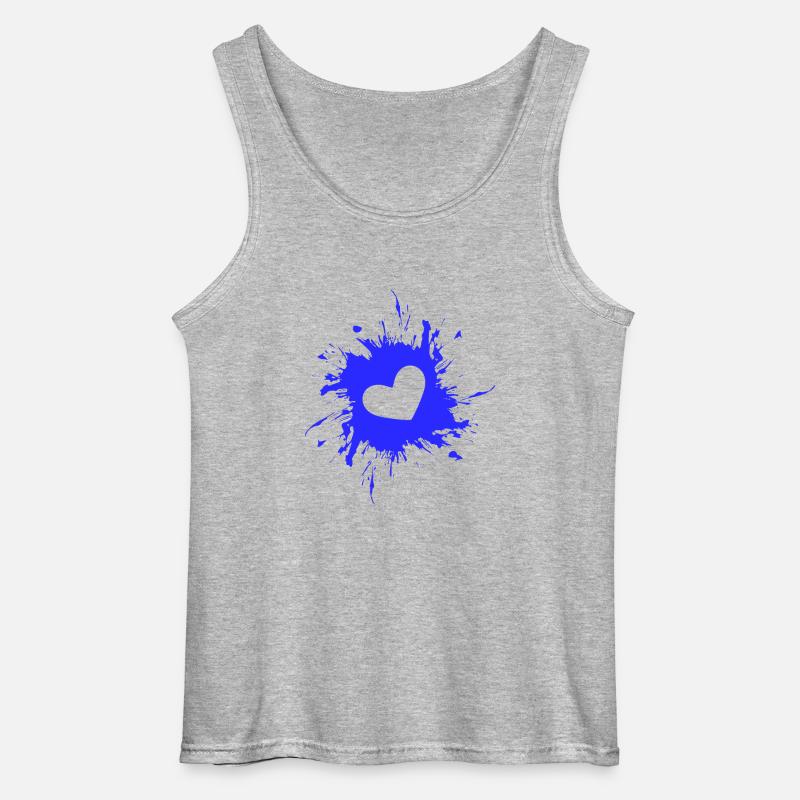 Herz Fleck Tinte Blau - Gildan Männer Tank Top - Grau meliert