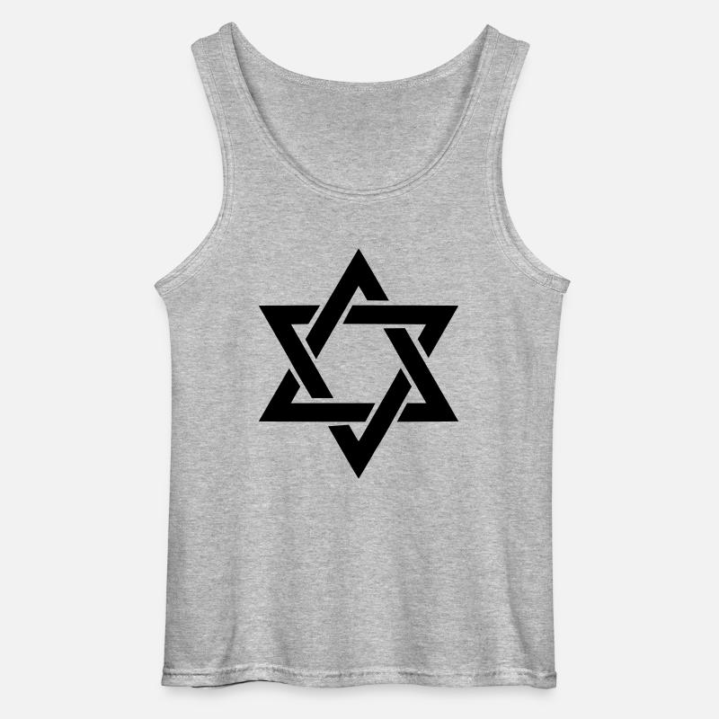 Davidstern - Gildan Männer Tank Top - Grau meliert