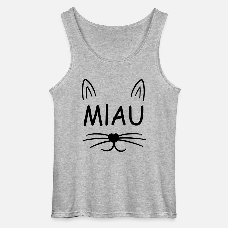 Katze - Gildan Männer Tank Top - Grau meliert