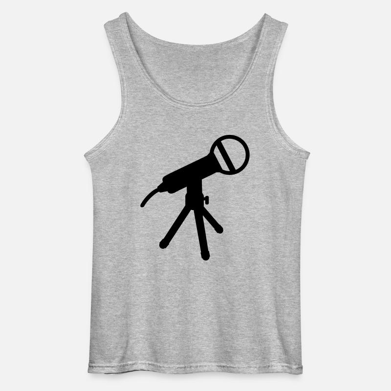 Mikrofon - Gildan Männer Tank Top - Grau meliert