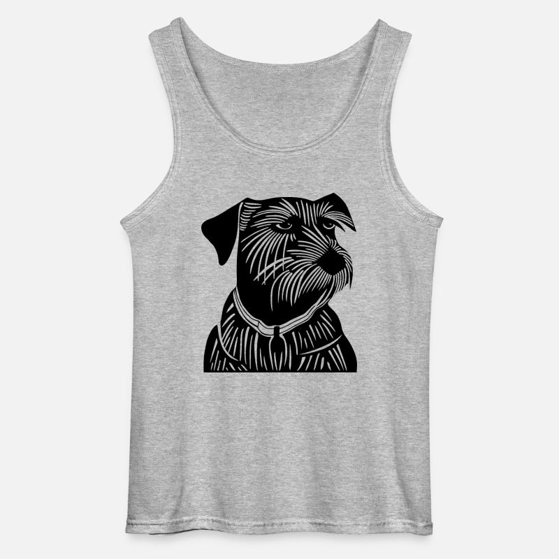 Den edle terrieren - Gildan singlet for menn - gråmelert
