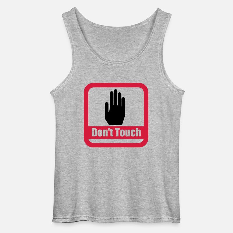 sign dont touch - Gildan Männer Tank Top - Grau meliert