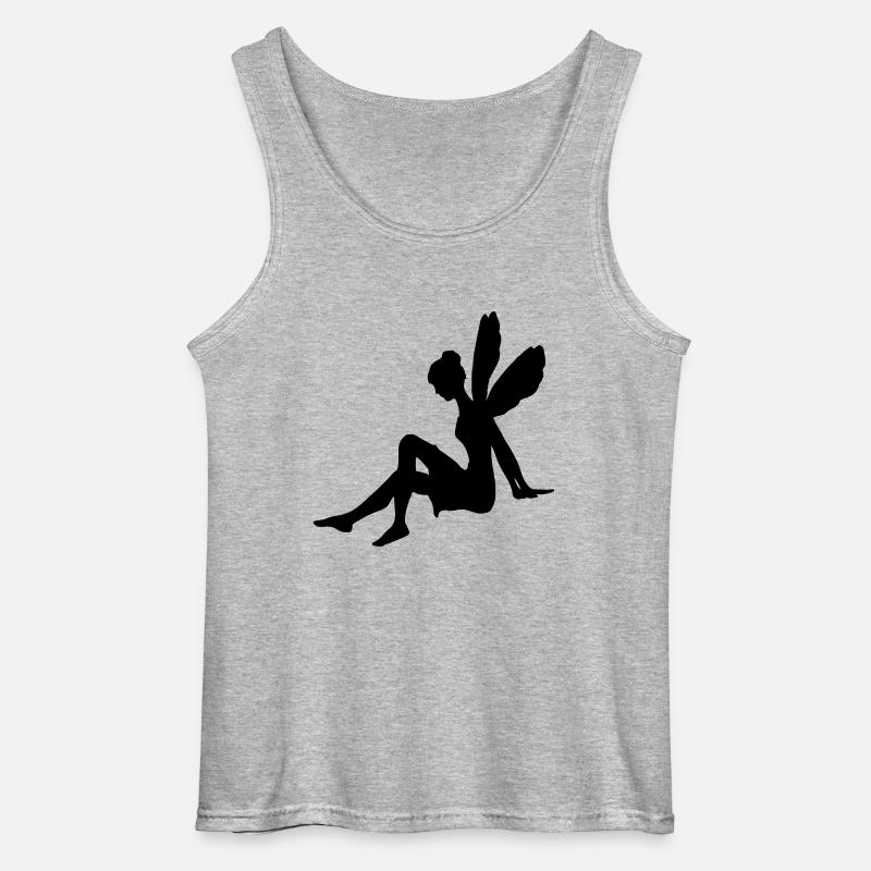 Sitzende Fee - Gildan Männer Tank Top - Grau meliert
